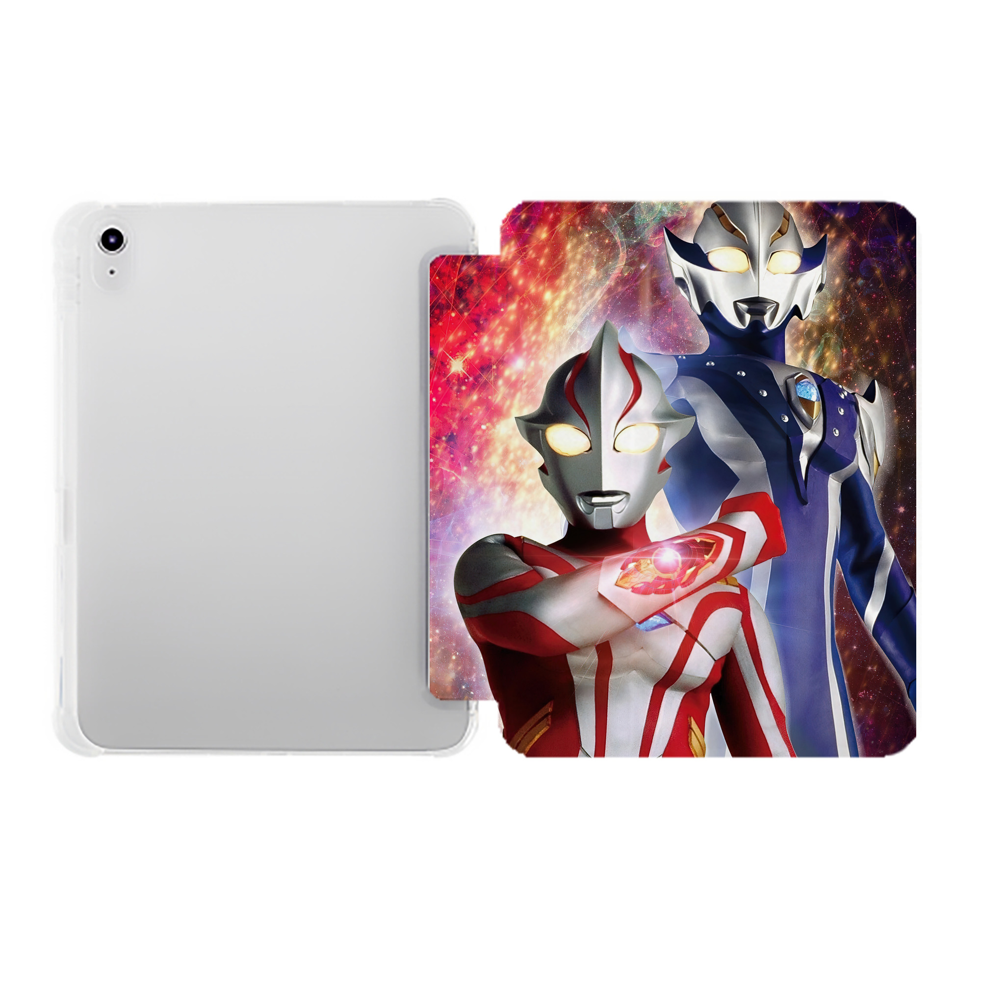 （画像用） ウルトラマン Ultraman IPad ケース ペン収納付き 三つ折りスタンド PUレザー×シリコン 対応機種9.5/10.5/10.9インチ